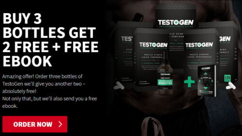 Treat low testosterone naturally, TestoGen buy 3 get 2 free offer