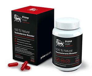 Best testosterone booster for men over 50, a box and a bottle of Prime Male
